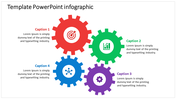 Colorful gear diagram with red, green, blue, and purple segments, each representing different concepts.