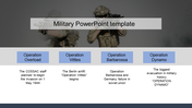 Military slide showcasing key operations overload, vittles, barbarossa, and dynamo with brief descriptions.