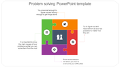 Colorful puzzle piece diagram illustrating problem solving steps such as icons and text descriptions.