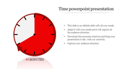 Time slide featuring a red-highlighted clock section and instructions for audience engagement on the right.