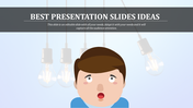 A cartoon man with light bulbs hanging above his head, symbolizing ideas or innovation concepts.