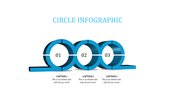 A 3D circle infographic slide with three interconnected rings, each representing different steps or concepts.
