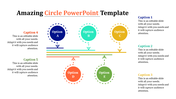 Infographic with five options (A, B, C, D, E) in circles connected by dotted lines, with five caption areas.
