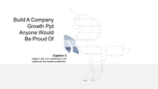 Company growth PPT template featuring a segmented unicorn illustration with a highlighted section and placeholder text.