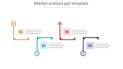 Infographic with four line steps in orange, blue, red, and purple, each with an icon, number, and text block.