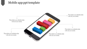 Smartphone image showing five stacked 3D blocks in various colors with dotted lines leading to captions.
