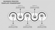 Monochrome slide featuring overlapping circles with numbers, linked by curved lines, and captions beside.