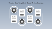 Infographic timeline template with green circular icons for 2015, 2016, 2017, and 2018 connected by curved lines.