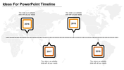 Horizontal timeline with alternating square milestones from 2016-2019, all outlined in orange and black with caption areas.