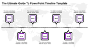 Timeline template showing years 2013-2019, with square markers, arrows, and caption areas.