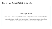 Clean business presentation slide with a white background, black bold title, and a bordered text box for user input.