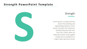 Corporate template with a prominent green letter 