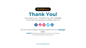 Light background slide featuring a thank you message from SlideEgg, with social media icons and a credit.
