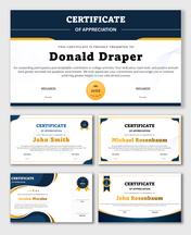 Elegant certificate design for recognizing student contributions, academic excellence, and college achievements.
