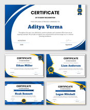 Elegant diploma certificate design to recognize students for dedication, effort, and consistent academic achievement.