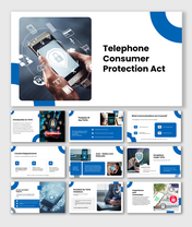 Telephone Consumer Protection Act presentation showing mobile privacy, consent rules, robocalls, DNC registry overview.