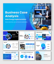 Business case analysis for solar energy implementation to reduce costs, improve efficiency, and achieve sustainability.