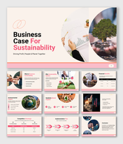 Business case for sustainability covering impact, benefits, strategy, risks, and long-term growth outcomes.