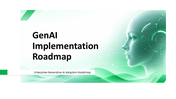Generative AI roadmap PowerPoint template for enterprise AI adoption, governance, deployment planning. - slide 1