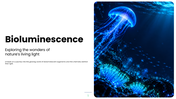 Explore bioluminescence, its chemistry, glowing organisms, research methods, and scientific applications. - slide 1