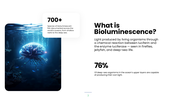 Explore bioluminescence, its chemistry, glowing organisms, research methods, and scientific applications. - slide 3