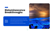 Explore bioluminescence, its chemistry, glowing organisms, research methods, and scientific applications. - slide 13