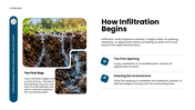 Explore infiltration, how substances enter and move through systems, key factors, pathways, and impacts. - slide 2
