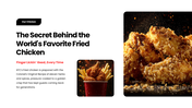 Explore KFC’s history, signature menu, brand identity, customer experience, and global fast-food presence. - slide 8