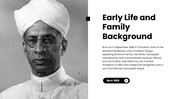 Sarvepalli Radhakrishnan presentation featuring his life, education, philosophy, teaching career, political service. - slide 2