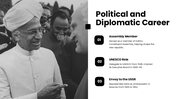 Sarvepalli Radhakrishnan presentation featuring his life, education, philosophy, teaching career, political service. - slide 8