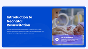 Neonatal resuscitation guide showing newborn assessment, ventilation, CPR, oxygen therapy, and care. - slide 2