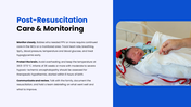 Neonatal resuscitation guide showing newborn assessment, ventilation, CPR, oxygen therapy, and care. - slide 11