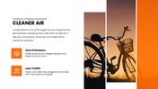 National Bike Month presentation promoting cycling, road safety, fitness, sustainability, and active travel. - slide 4