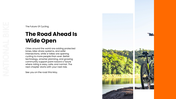 National Bike Month presentation promoting cycling, road safety, fitness, sustainability, and active travel. - slide 10