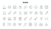 Musical instruments featuring guitar, drums, violin, piano, and brass instruments with their types. - slide 11