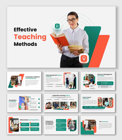 Effective Teaching Methods presentation featuring cooperative learning and student engagement strategies.
