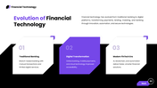 FinTech Innovation presentation with digital finance, AI, blockchain, mobile payments, and banking technology. - slide 3