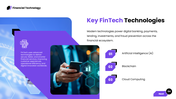 FinTech Innovation presentation with digital finance, AI, blockchain, mobile payments, and banking technology. - slide 4