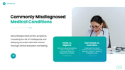 Misdiagnosis presentation with worried doctor, medical scan, diagnostic errors, causes, prevention, and patient safety. - slide 5