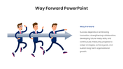 Way Forward presentation with business runner, arrow roadmap, innovation, teamwork, skill growth, and progress steps. - slide 2