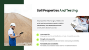 Geotechnical Engineering covering soil testing, foundations, bearing capacity, slopes, and retaining structures. - slide 5