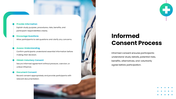 Good Clinical Practice covering trial protocols, informed consent, safety, ethics, compliance, and data management. - slide 6
