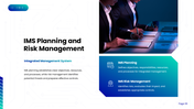 Integrated Management System with quality, environmental, safety icons, planning, audits, documentation and improvement. - slide 6