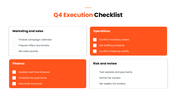 Q4 Business Planning And Checklist presentation covering marketing, sales, finance, operations, and risk management. - slide 9