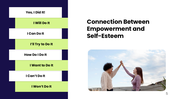 The Self Esteem presentation is covering self-acceptance, confidence, self-worth - slide 5