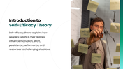 The Self Efficacy Theory presentation showing confidence, motivation, persistence, goal setting - slide 2
