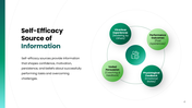 The Self Efficacy Theory presentation showing confidence, motivation, persistence, goal setting - slide 4