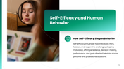 The Self Efficacy Theory presentation showing confidence, motivation, persistence, goal setting - slide 5