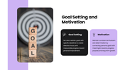 The Self Improvement presentation showing self-awareness, positive habits, goal setting, motivation, and personal growth. - slide 6