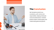 The Self Discipline presentation covering goal setting, time management, responsibility, habits, and commitment. - slide 10